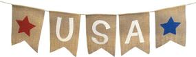 img 3 attached to USA Burlap Patriotic Banner Bunting