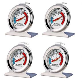 img 4 attached to 🌡️ Large Dial Refrigerator Freezer Thermometer - 4 Pack for Effective Temperature Monitoring