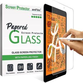 img 4 attached to 📱 amFilm Papered Glass Screen Protector for iPad Pro 10.5 inch & iPad Air 3 - Paper-Matte Finish, Face ID & Apple Pencil Compatible