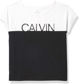 img 2 attached to Stylish and Comfortable: Calvin Klein Girls' Performance Short Sleeve Tee Shirt