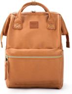 🎒 fashionable kah&amp;kee faux-leather backpack diaper bag: ideal travel and school companion for women and men логотип