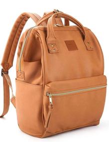 img 2 attached to 🎒 Fashionable Kah&amp;Kee Faux-Leather Backpack Diaper Bag: Ideal Travel and School Companion for Women and Men