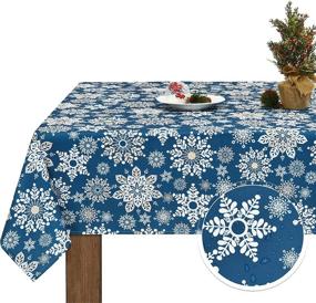 img 4 attached to Christmas Tablecloth Waterproof Tablecloths Spill Proof