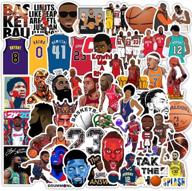 🏀 basketball vinyl stickers - set of 50 waterproof decals for helmet, snowboard, water bottles, laptop, refrigerator, and more - perfect for bicycle, luggage, computer, mobile phone, bike logo
