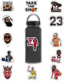 img 2 attached to 🏀 Basketball Vinyl Stickers - Set of 50 Waterproof Decals for Helmet, Snowboard, Water Bottles, Laptop, Refrigerator, and More - Perfect for Bicycle, Luggage, Computer, Mobile Phone, Bike