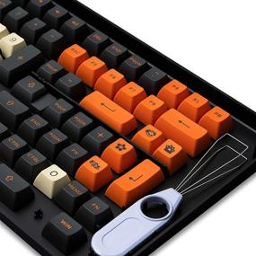 img 2 attached to Akko Carbon Retro 158-Key ASA Profile PBT Double-Shot Full Keycap Set: Enhance Your Mechanical Keyboard Experience with Stylish Collection Box