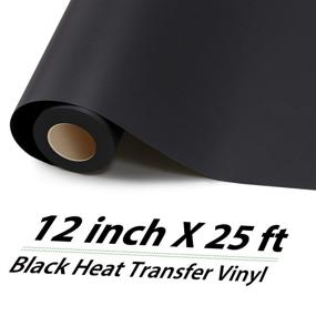 img 3 attached to 🔥 HTVRONT Black Heat Transfer Vinyl Roll - Premium 12" x 25ft Black Iron on Vinyl: Heavy Duty HTV for Clothing, Easy to Weed & Cut