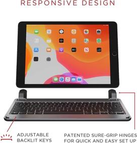 img 1 attached to 🔤 Brydge 10.2 Wireless Keyboard: iPad 9th, 8th & 7th Gen Compatible, Backlit Keys, Long Battery Life - Space Gray