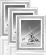 фоторамка meetart sparkle crystal silver glitter mirror glass 5x7 🌟 (набор из 3 шт.) – элегантное и ослепительное украшение для ваших драгоценных воспоминаний логотип