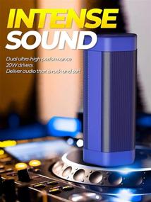 img 3 attached to 🔊 Портативная беспроводная акустика Soundtank - водонепроницаемость IPX7, мощность 20 Вт, режим Bass Plus, время работы 24 часа, стерео-подключение - идеально для использования на открытом воздухе, в помещении и в путешествиях - голубого цвета.