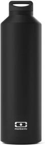 img 4 attached to monbento MB Steel Black Onyx Insulated Water Bottle: Leak-Proof & 17 Oz Stainless Steel Bottle