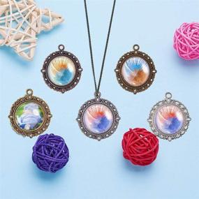 img 1 attached to 🔮 50pcs 20mm Pendant Trays Kit by PH PandaHall - 25pcs Flat Round Pendant Trays Bezel in 5 Vibrant Colors and 25pcs Clear Glass Cabochon Dome Tiles - Perfect for DIY Wedding Bouquet Photo Charm Jewelry Making