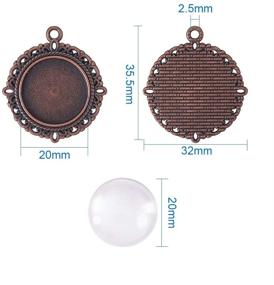 img 3 attached to 🔮 50pcs 20mm Pendant Trays Kit by PH PandaHall - 25pcs Flat Round Pendant Trays Bezel in 5 Vibrant Colors and 25pcs Clear Glass Cabochon Dome Tiles - Perfect for DIY Wedding Bouquet Photo Charm Jewelry Making