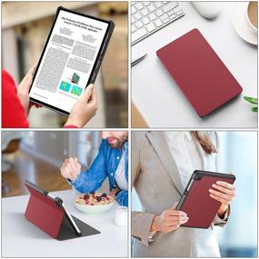 img 1 attached to Soke Galaxy Tab A7 Lite Case 2021: Premium Shockproof Stand Folio Case with Multi-Viewing Angles for Samsung Galaxy Tab A7 Lite Tablet [SM-T225/T220/T227] - Red