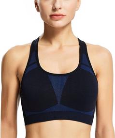 img 1 attached to 🏋️ QUANTUMAX Sports Bra for Women - High Elastic Racerback Seamless Supportive Bra for Outdoor Workouts, Running, Yoga, and Daily Exercise