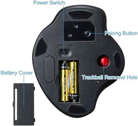 img 1 attached to Улучшенная беспроводная трекбол-мышь SANWA Bluetooth с эргономичным дизайном, оптическим вертикальным роликом, бесшумными кнопками, регулируемым DPI (600/800/1200/1600), совместимая с MacBook, Windows, macOS, iPad, Android, iOS, Chrome OS.