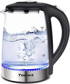 img 4 attached to 🔥 Topwit Glass Electric Kettle - Upgraded 2.0L Water Warmer with Fast Heating, Stainless Steel Lid & Bottom, Auto Shut-Off & Boil Dry Protection