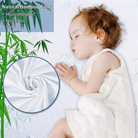 img 3 attached to 🌿 Premium Bamboo Full Size Mattress Protector: Waterproof, Breathable & Noiseless Cover - Fits 6-14" Deep Pocket Pad - Vinyl Free