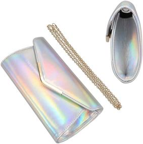 img 1 attached to Iridescent Leather Evening Shoulder Crossbody