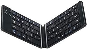 img 1 attached to 🔌 Versatile Black Ultra Slim Bluetooth Keyboards - Compatible with Amazon Fire 10, iPad 10.2", iPad Air, iPad Pro, iPhone, and More - iOS/Android/Windows Compatible