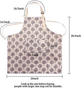 img 3 attached to 👩 Linen Cooking Apron Set - Adjustable Kitchen Chef Aprons for Both Women and Men, with Convenient Pocket