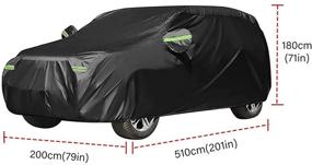 img 3 attached to 🚗 NEVERLAND Waterproof Car Cover Black- All Weather Protection for SUVs up to 201