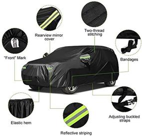 img 2 attached to 🚗 NEVERLAND Waterproof Car Cover Black- All Weather Protection for SUVs up to 201