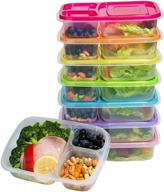 convenient meal prep containers: 3 compartment food storage in vibrant colors & durable design (7-pack) logo