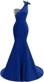 img 4 attached to 👗 Lily Wedding Womens One Shoulder Satin Mermaid Prom Dress 2020 Evening Ball Gown: Elegant and Glamorous Evening Dress for 2020