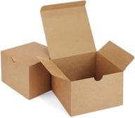 🎁 коричневые крафт-коробки для подарков eupako с крышками - 5x5x3.5" (25 штук) - идеально подходят для подарков, ремесел, свадеб, дней рождения, вечеринок, кексы логотип