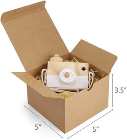 img 3 attached to 🎁 Коричневые крафт-коробки для подарков Eupako с крышками - 5x5x3.5" (25 штук) - идеально подходят для подарков, ремесел, свадеб, дней рождения, вечеринок, кексы