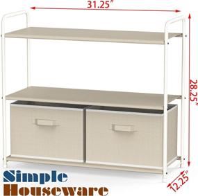img 3 attached to 🗄️ Organize and Maximize Space with Simple Houseware 3-Tier Closet Storage – Includes 2 Drawers, Beige