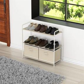 img 1 attached to 🗄️ Organize and Maximize Space with Simple Houseware 3-Tier Closet Storage – Includes 2 Drawers, Beige