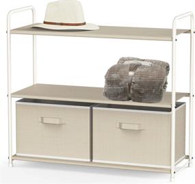 img 4 attached to 🗄️ Organize and Maximize Space with Simple Houseware 3-Tier Closet Storage – Includes 2 Drawers, Beige