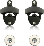 🍺 wodegift2pcs bottle opener wall mounted with magnetic cap catcher - unique beer lovers gifts(black): open and capture beer caps with ease! логотип