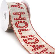 ct craft llc 2.5-inch x 10 yards tan faux jute ribbon with red holiday wired detail for enhanced seo logo