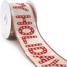 img 4 attached to CT CRAFT LLC 2.5-Inch x 10 Yards Tan Faux Jute Ribbon with Red Holiday Wired Detail for Enhanced SEO