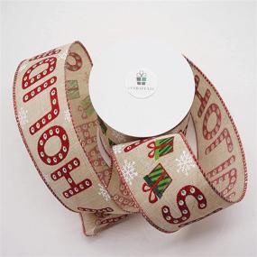 img 2 attached to CT CRAFT LLC 2.5-Inch x 10 Yards Tan Faux Jute Ribbon with Red Holiday Wired Detail for Enhanced SEO