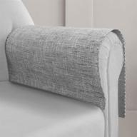 🛡️ protective grey linen sofa armrest cover for recliner - set of 2, anti-slip slipcover for pet-friendly living rooms logo