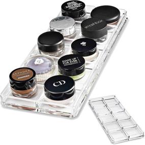 img 4 attached to 🎨 Alegory 10-Space Clear Acrylic Paint Pot/Cream Shadow Makeup Organizer Tray – Cosmetic Beauty Care Storage