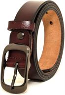 🎀 stylish women's genuine leather belt with single prong alloy buckle in red, black, and brown logo