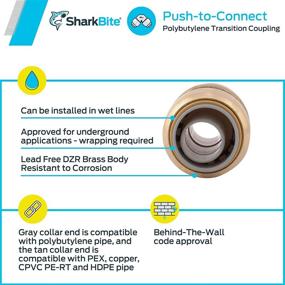 img 1 attached to 🦈 SharkBite U4008LFA Brass Conversion Coupling, 1/2" x 1/2" - Efficient Plumbing Connector