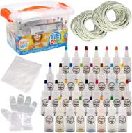 🎨 klever kits tie dye kit (32 colors) with storage box, gloves, rubber bands & table covers - diy tie dye craft for fabric party & group activities logo