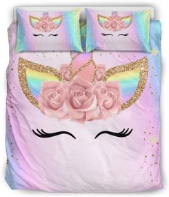 img 2 attached to Enchanting Unicorn Rainbow Printed Bedding for Kids' Home Store