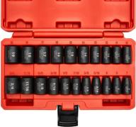 🧰 neiko 02432a 3/8” drive sae and metric impact socket set - 21 pieces, sae 5/16” to 3/4” & metric 7mm to 19mm - premium cr-v steel, 6-point hex design, corrosion resistant coating logo