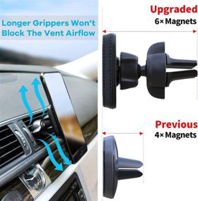 img 3 attached to 2-Pack Magnetic Car Phone Mount with Strong Magnets | Apps2car Magnetic Phone Holder for Car Air Vent | Adjustable Secure Tightening System