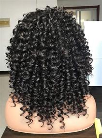 img 1 attached to Парик CiCi Afro Short Kinky Curly: Современные челки и объемные волнистые волосы для чернокожих женщин - 12 дюймов впереди, 14 дюйм в задней части.