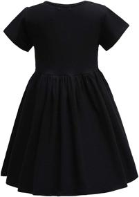 img 3 attached to 👗 Stylish TriKalor Girls A-Line Pleated Dress: Short Sleeve, Solid Color, with Pockets for Casual Wear