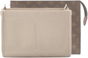 img 4 attached to 👜 LV Toiletry Pouch Compatible Organizer Bag In Bag (Khaki): Enhancing Your Storage Solution