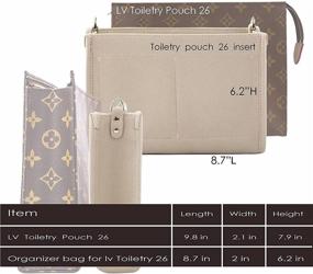 img 1 attached to 👜 LV Toiletry Pouch Compatible Organizer Bag In Bag (Khaki): Enhancing Your Storage Solution